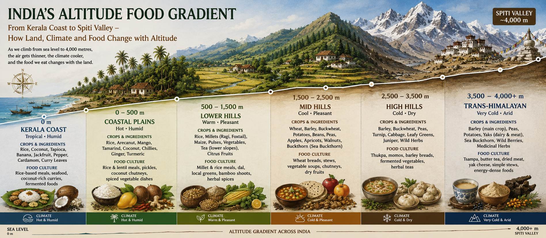 Food altitude gradient in India
