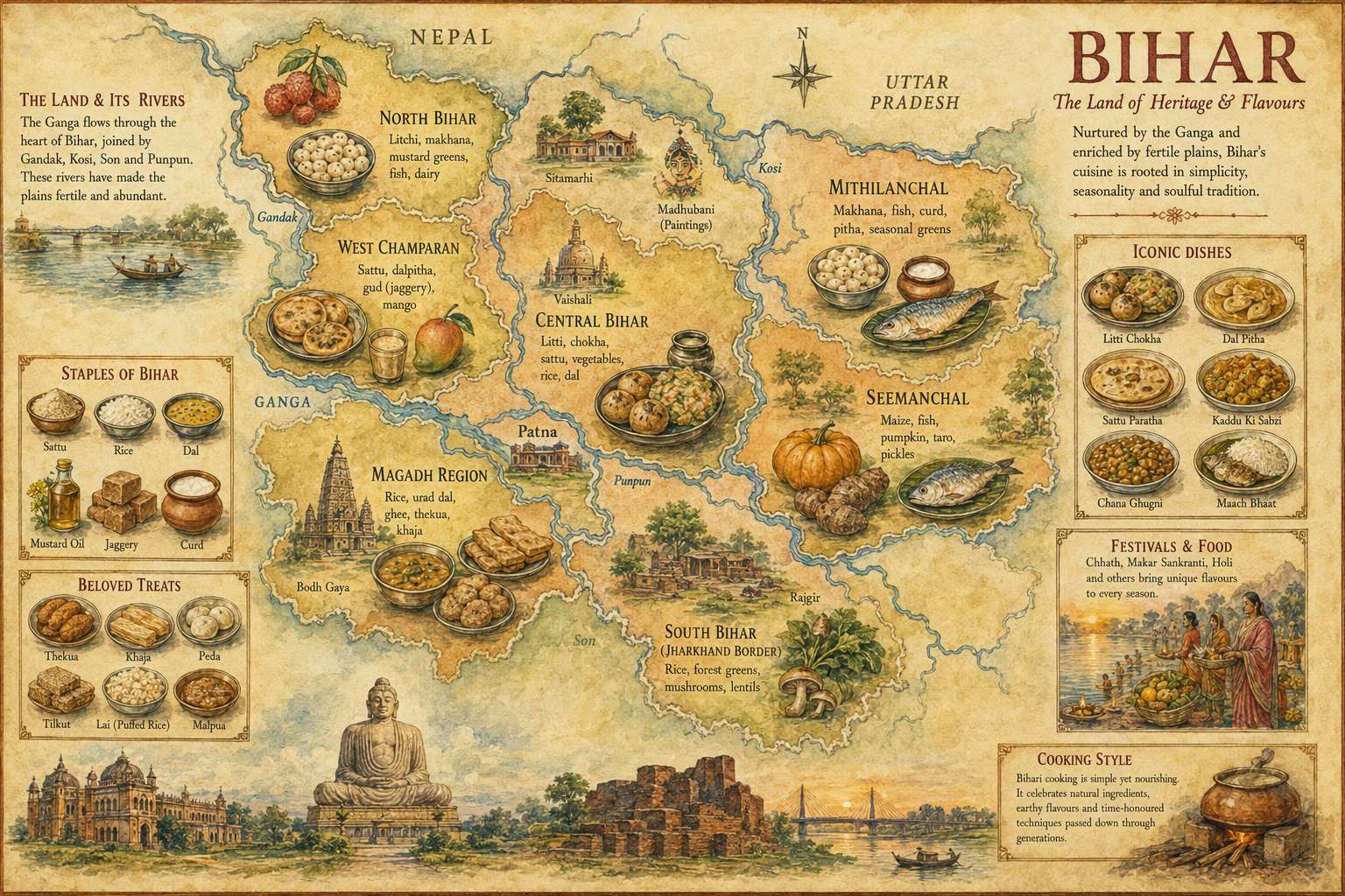 Bihar Food Guide food map