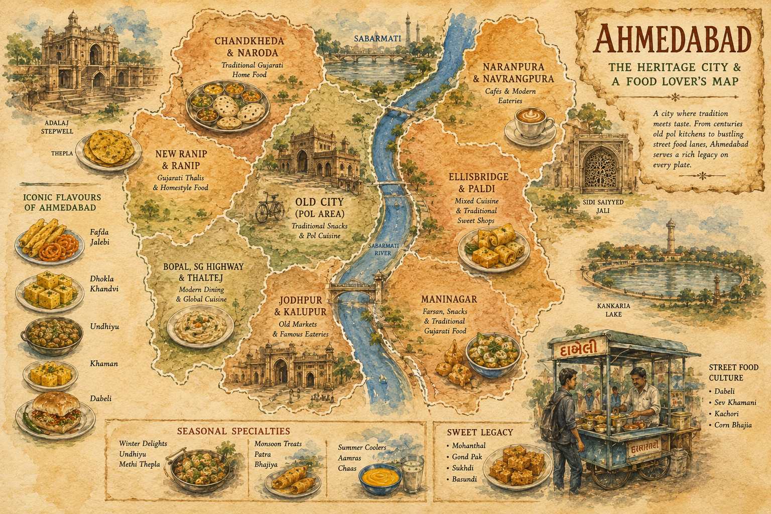 Ahmedabad Food Guide food map