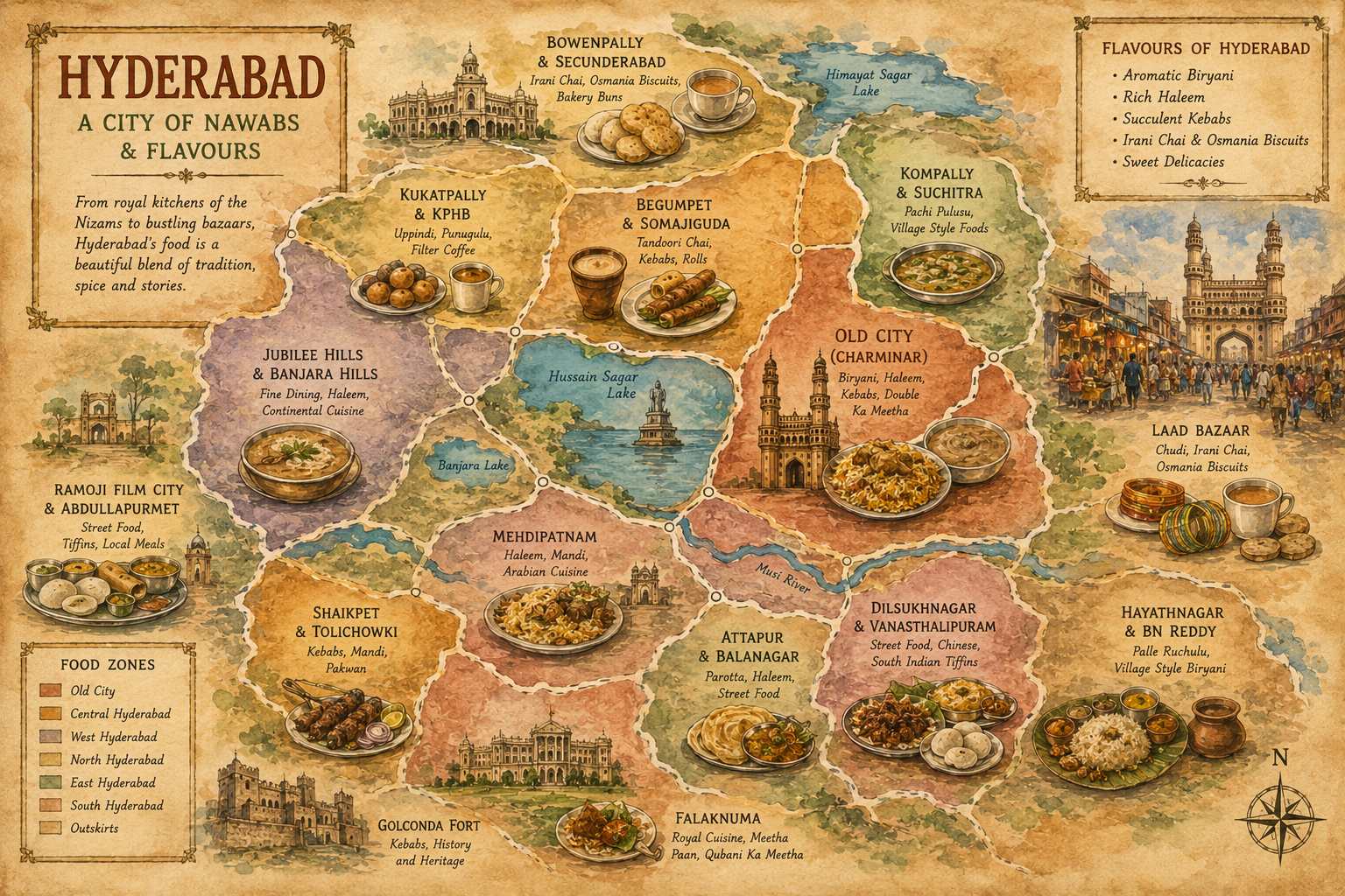 Hyderabad Food Guide food map