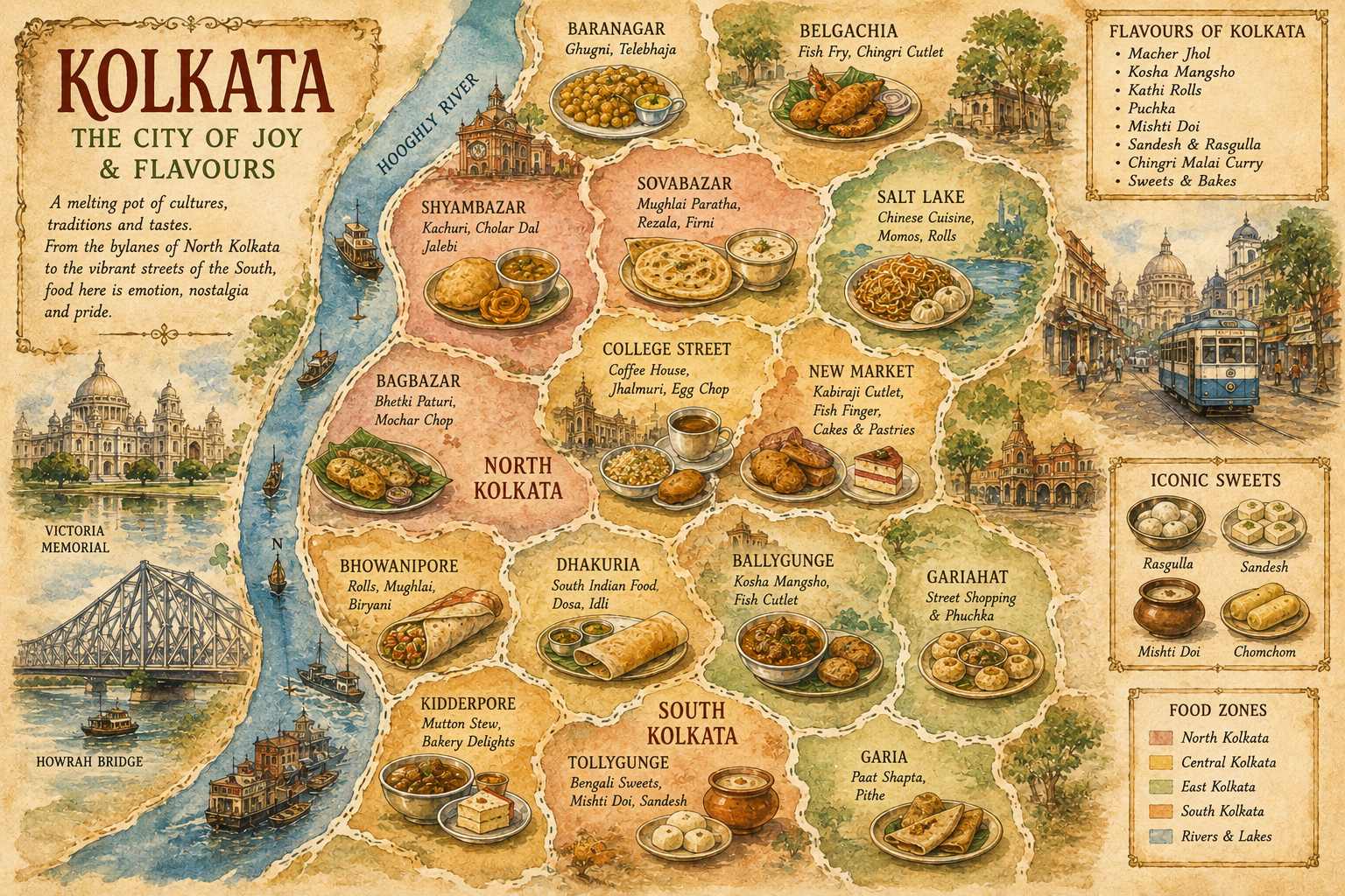 Kolkata Food Guide food map