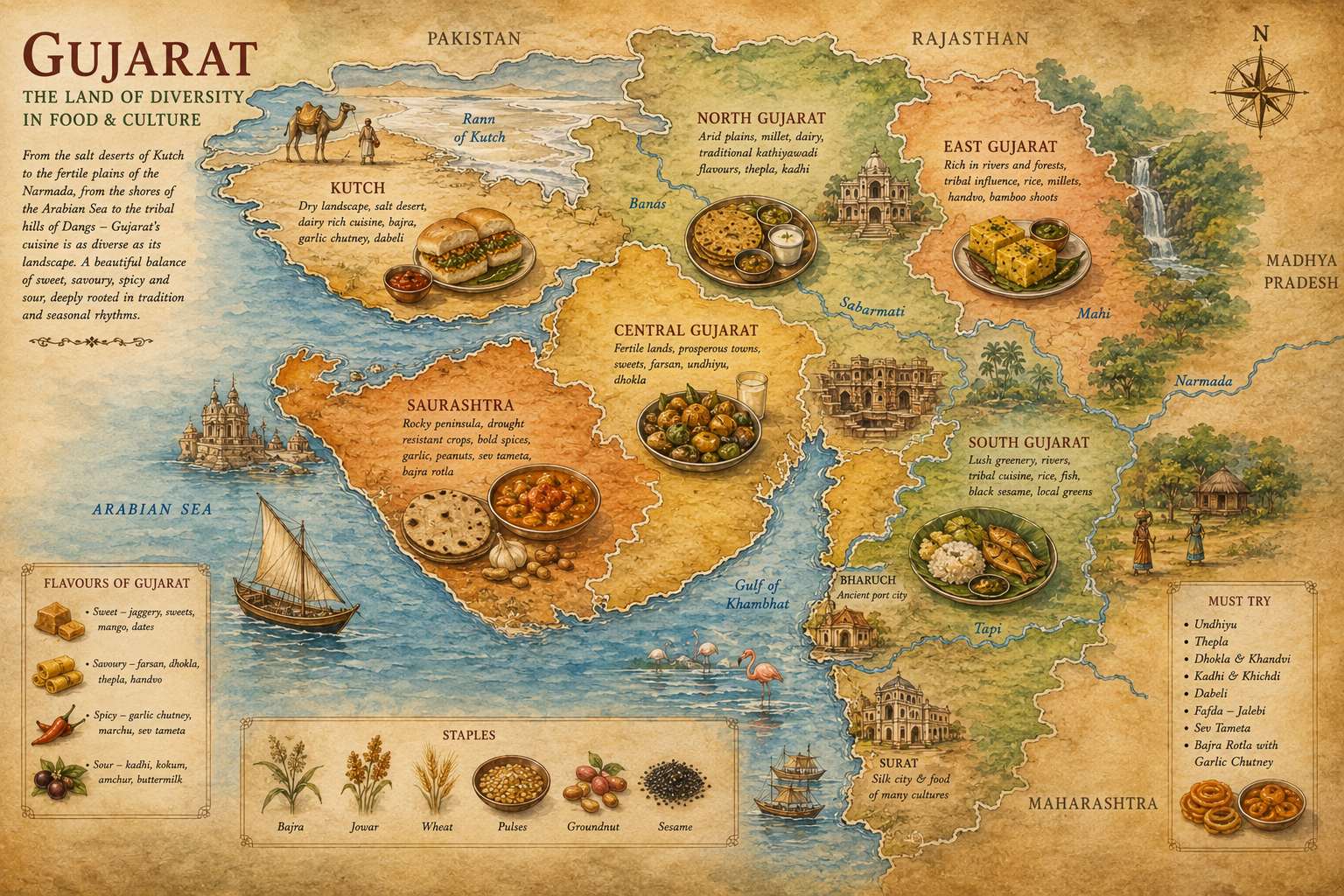 Gujarat Food Guide food map