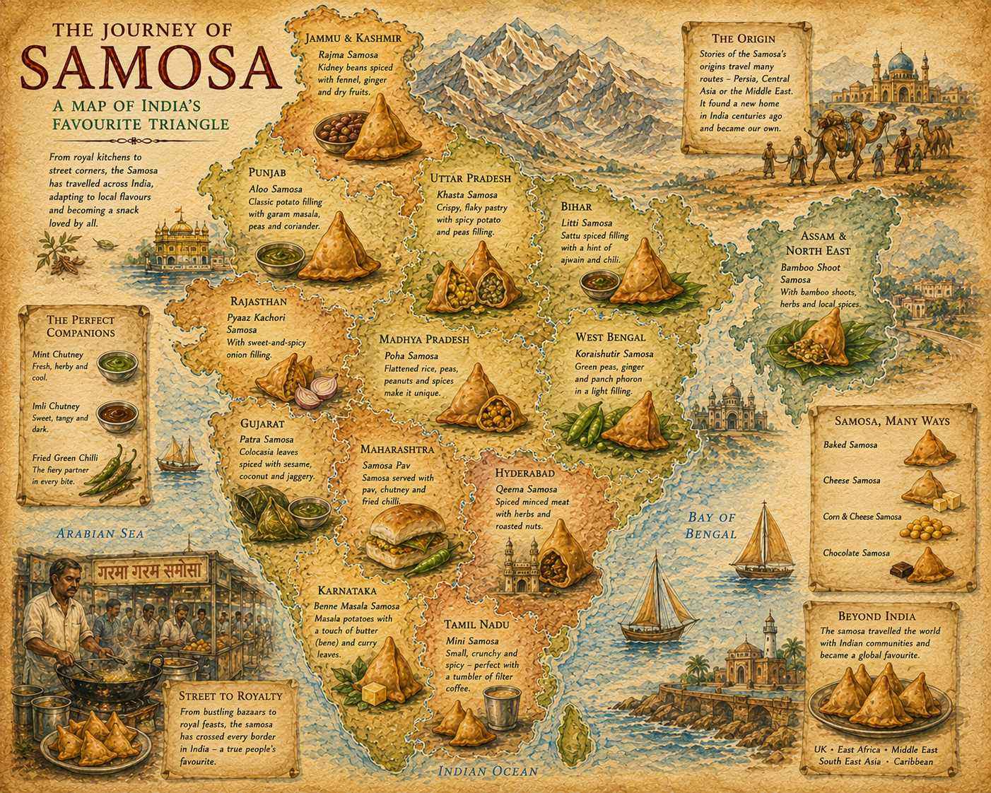 Samosa variations across India