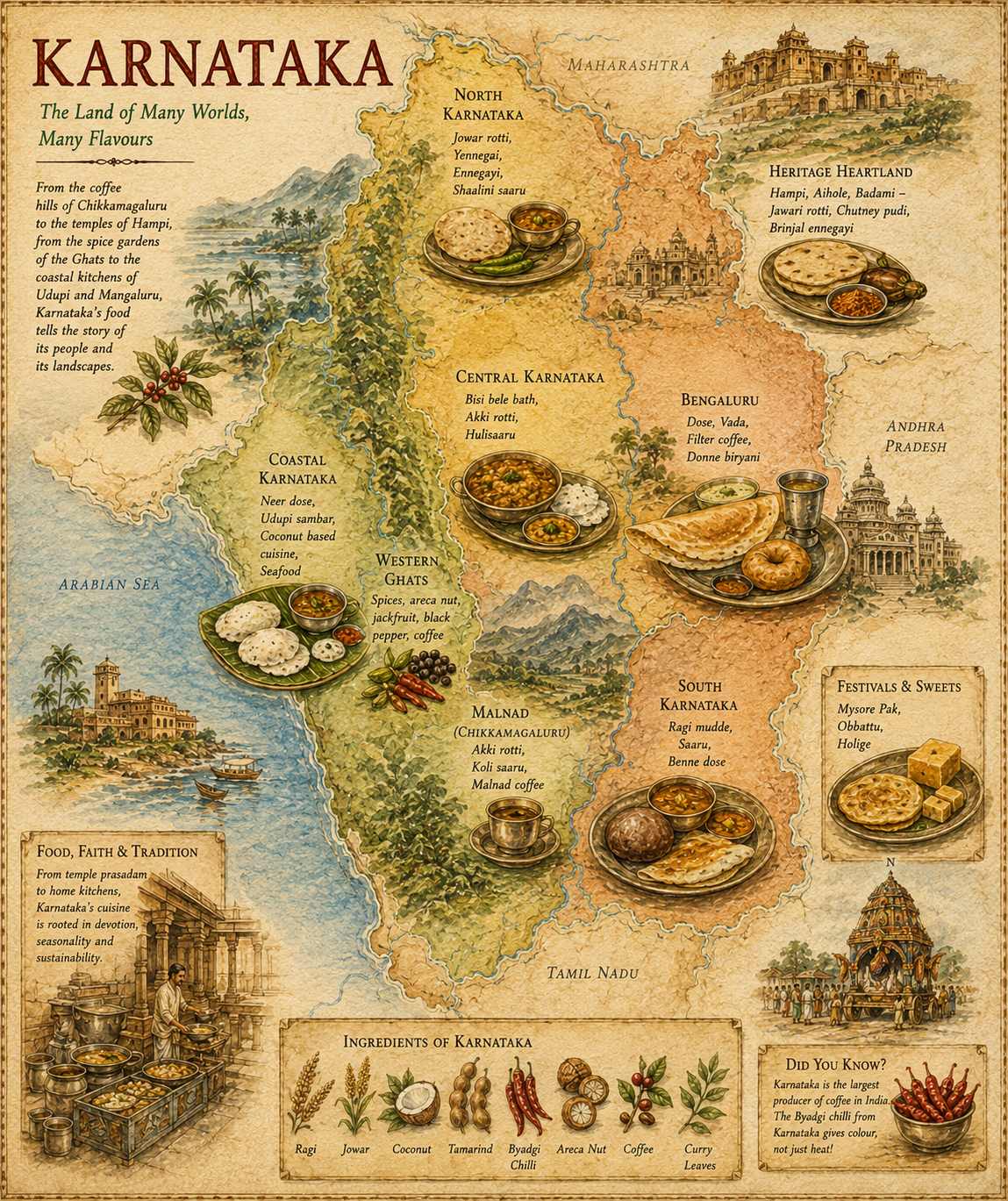 Karnataka Food Guide food map