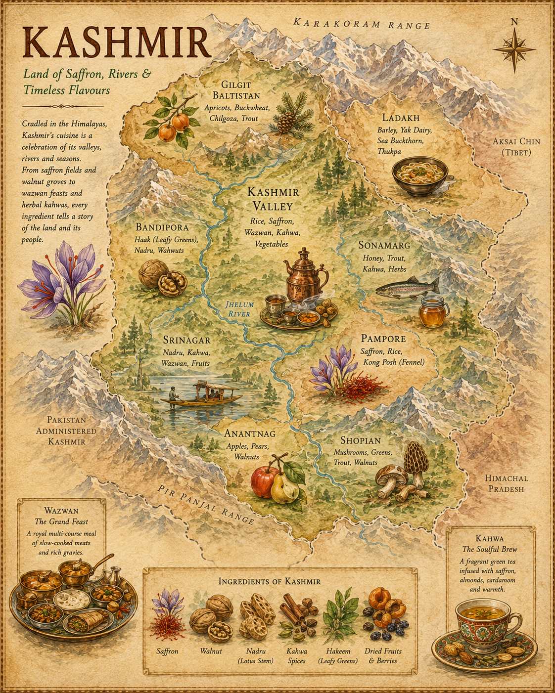 Kashmir Food Guide food map