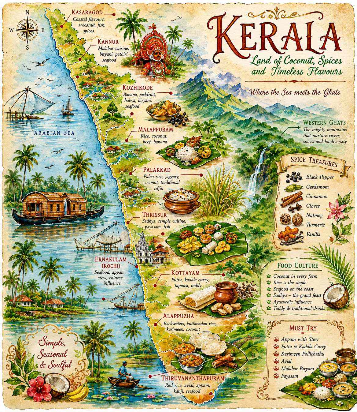 Kerala Food Guide food map