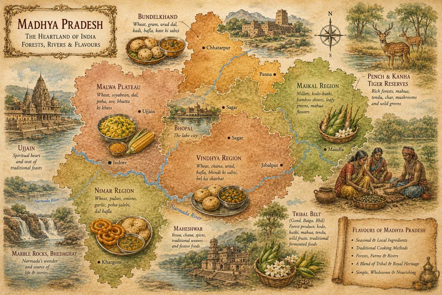 Madhya Pradesh Food Guide food map