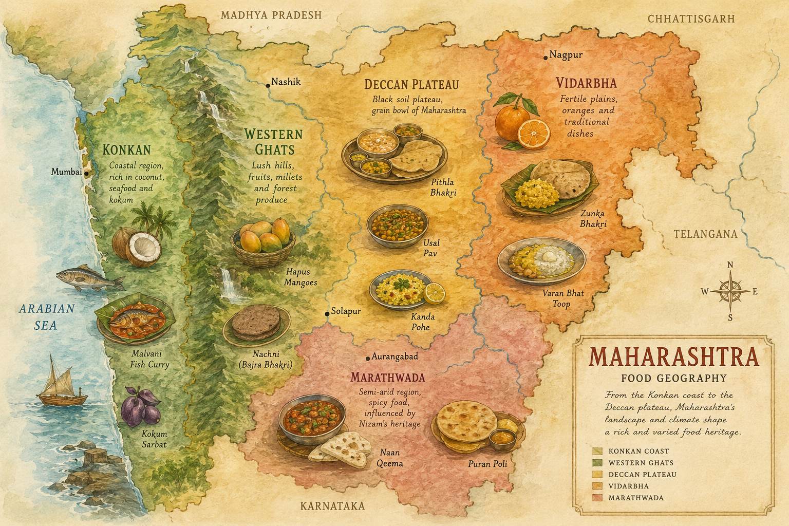Maharashtra Food Guide food map