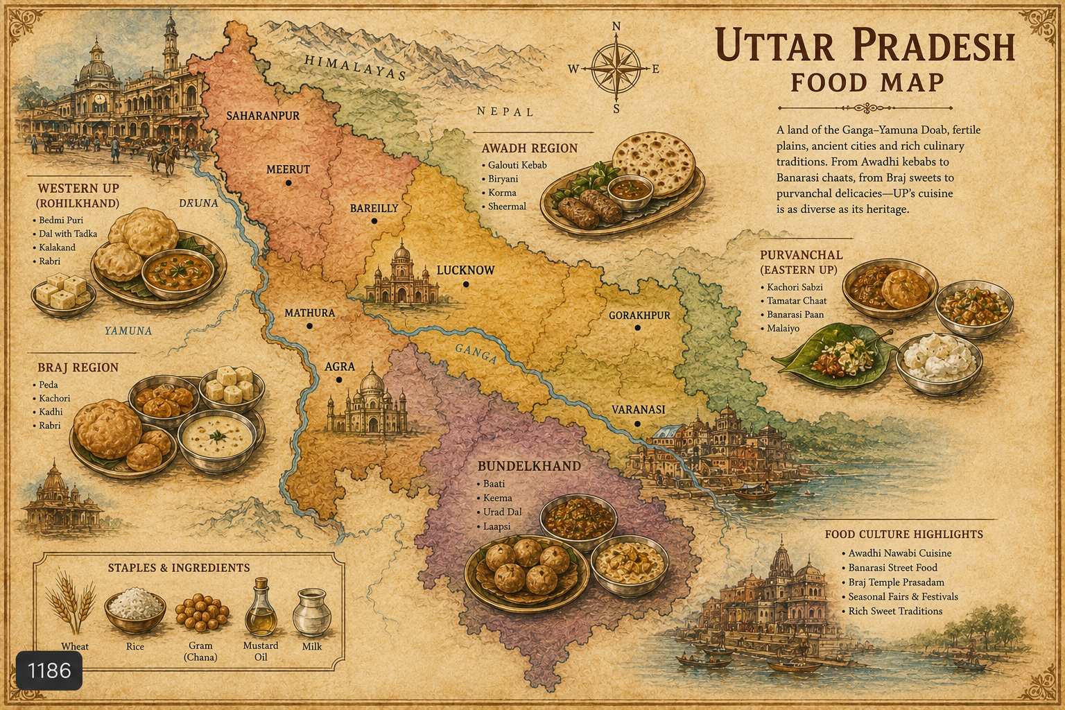 Uttar Pradesh Food Guide food map