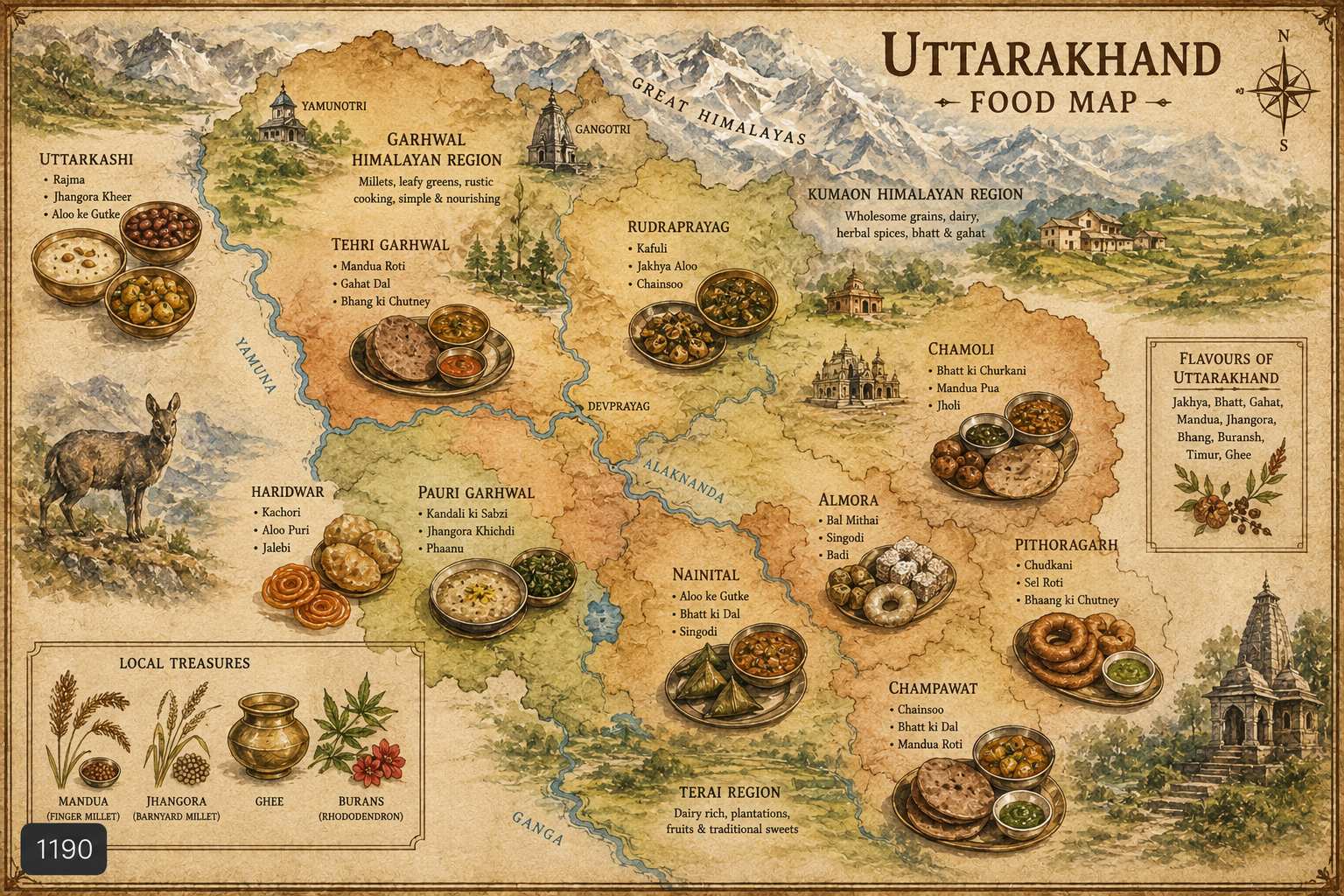 Uttarakhand Food Guide food map