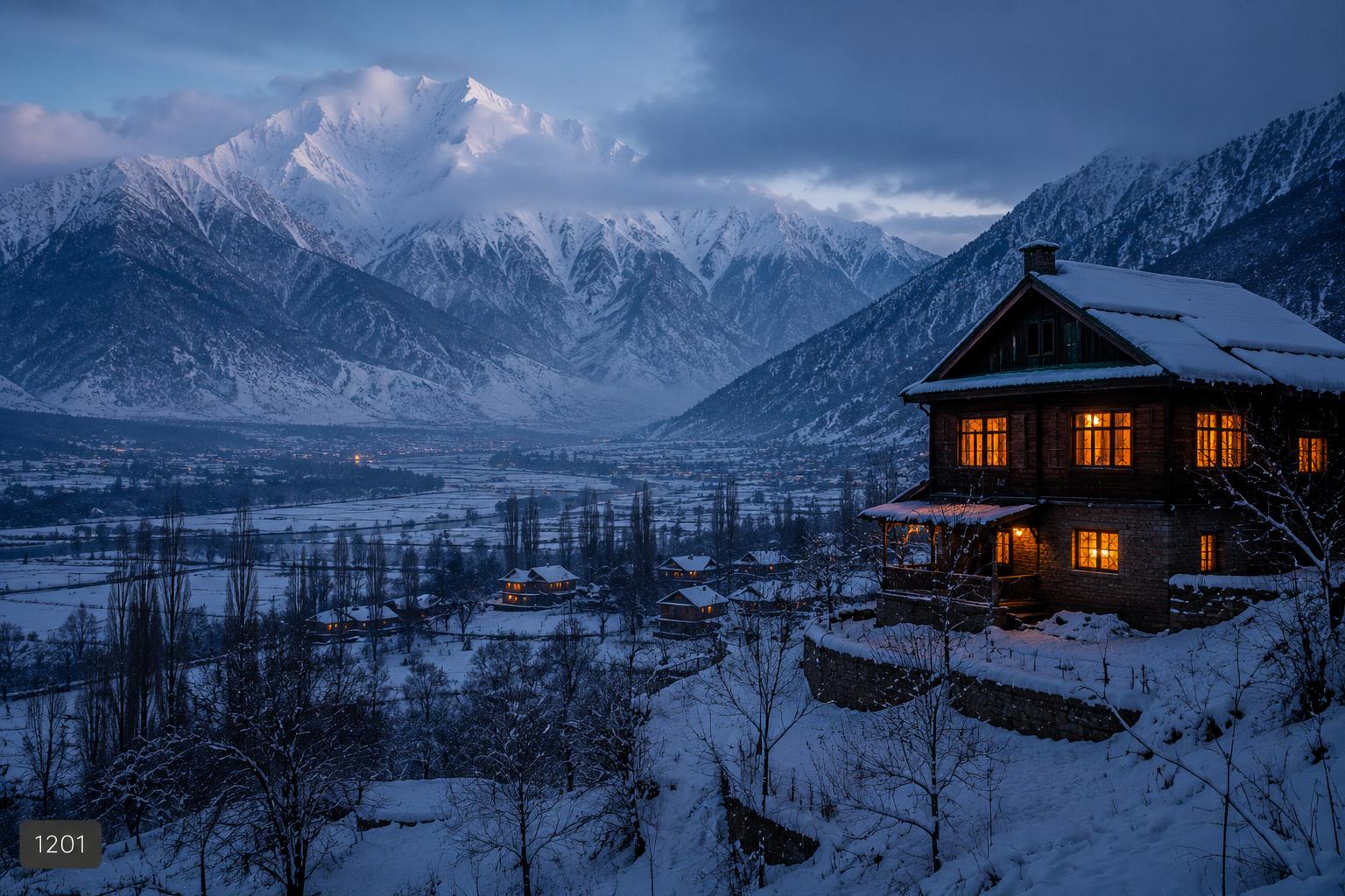Kashmir Valley in winter