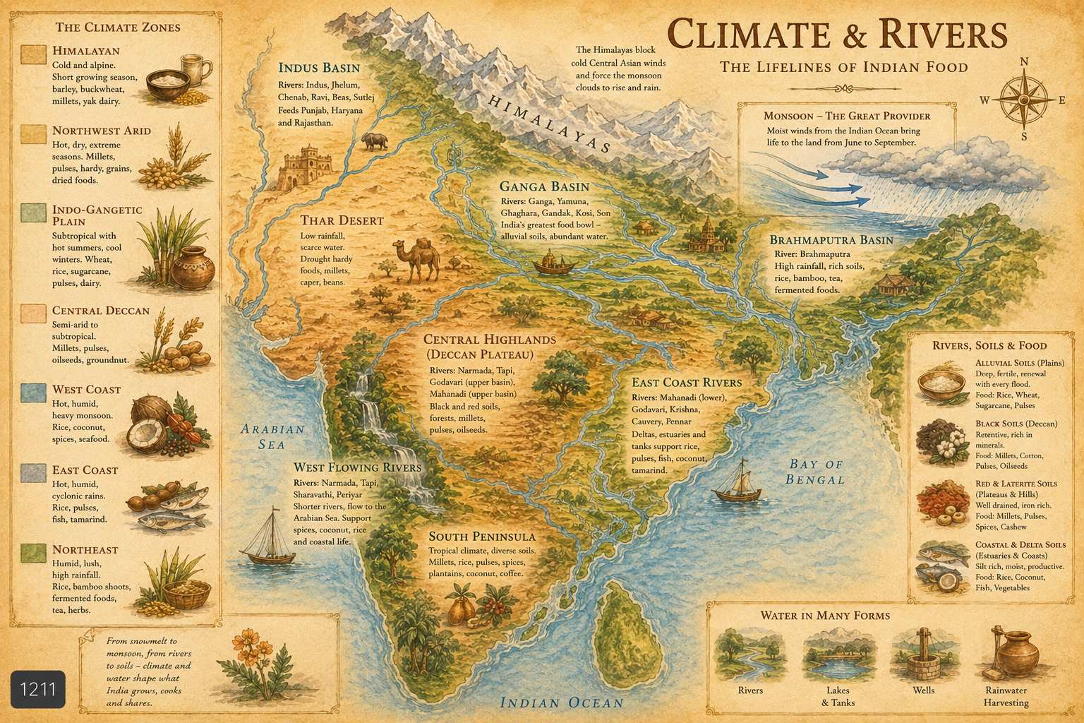 India river systems food map
