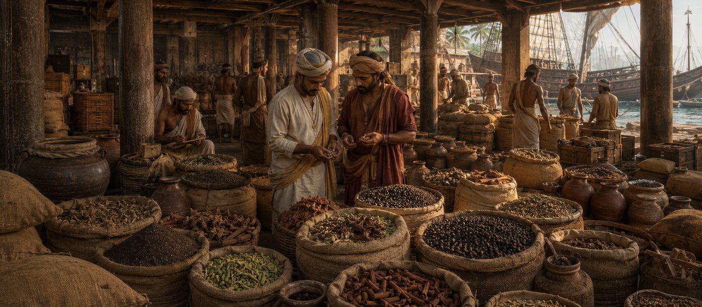 Ancient spice warehouse trading post