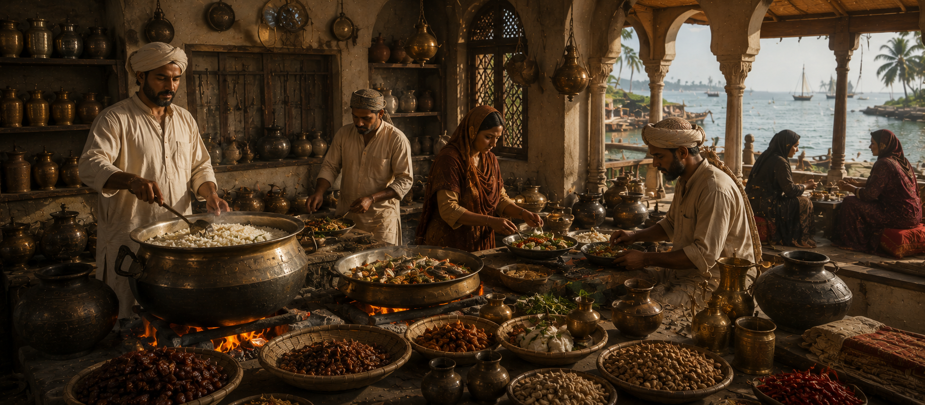 Arab Indian household kitchen Malabar coast 12th century