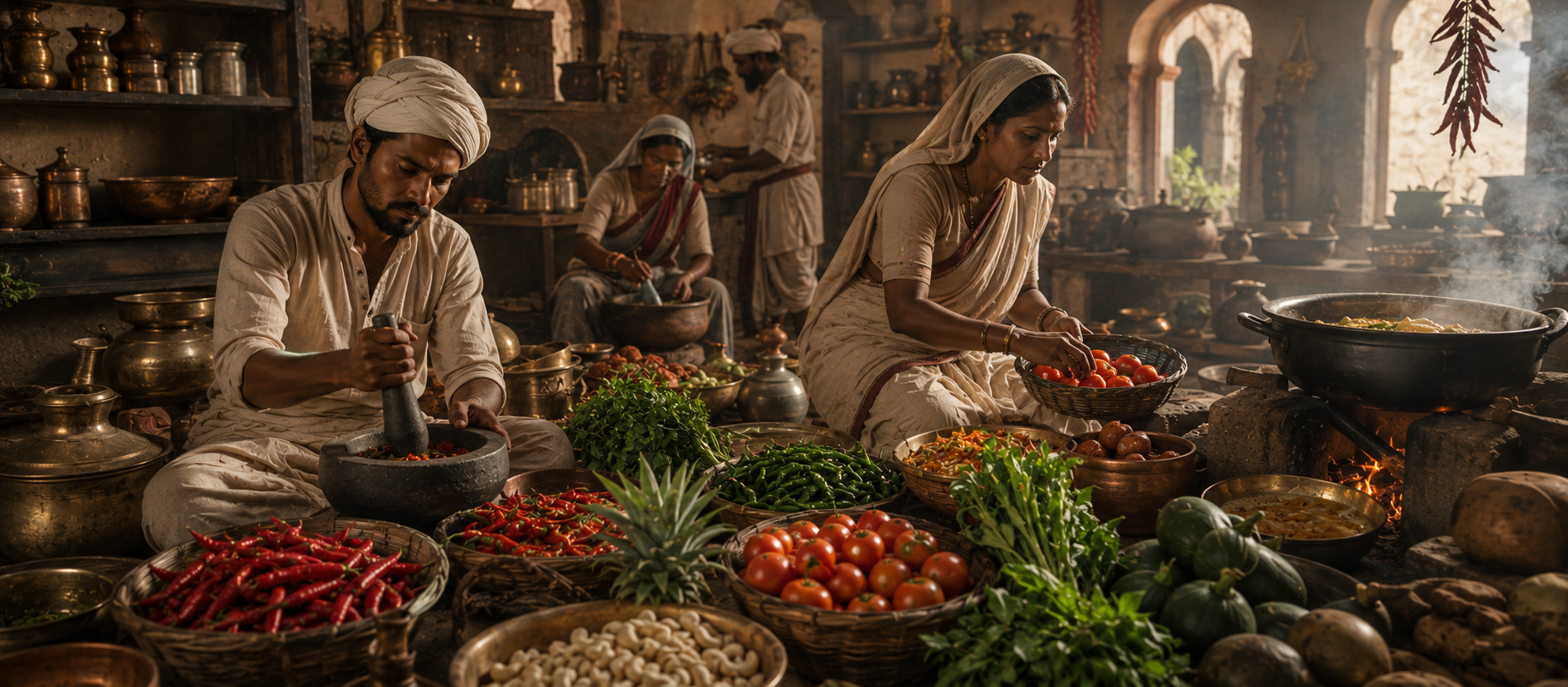 Portuguese colonial kitchen in Goa where two food cultures merged