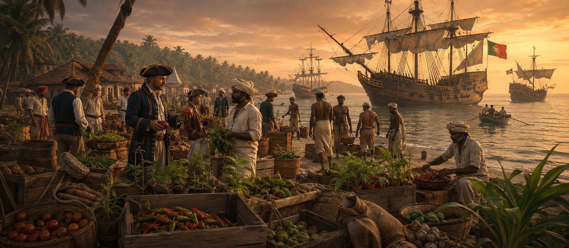 Portuguese ships arriving at Calicut Goa 1498