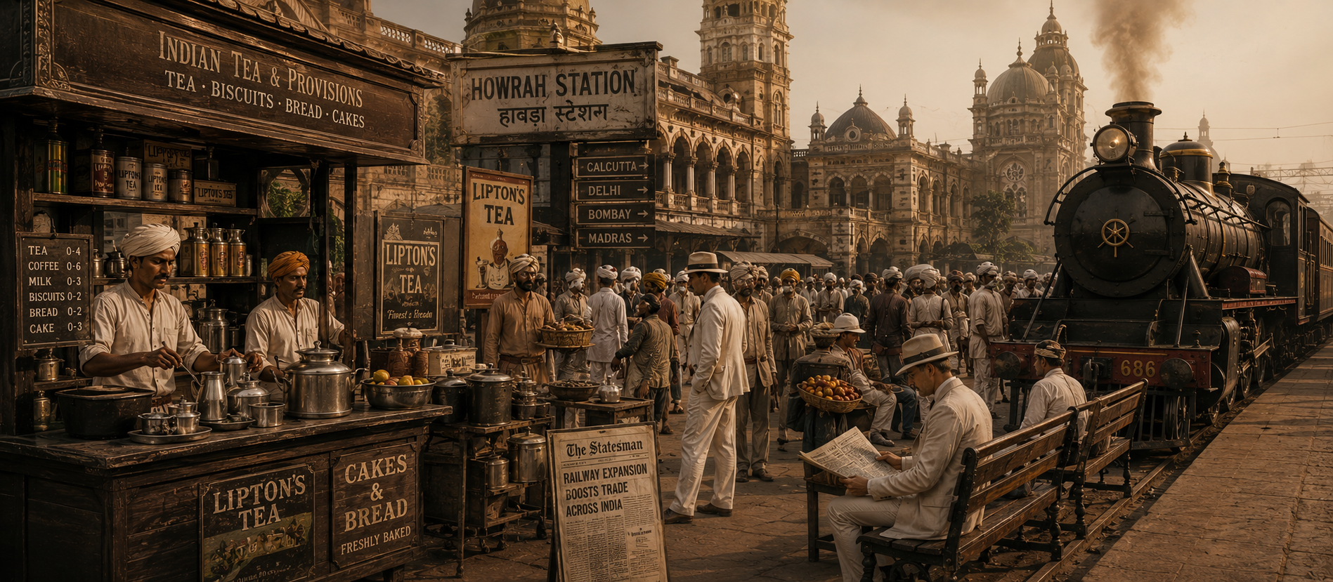 British Raj food culture India railways tiffin