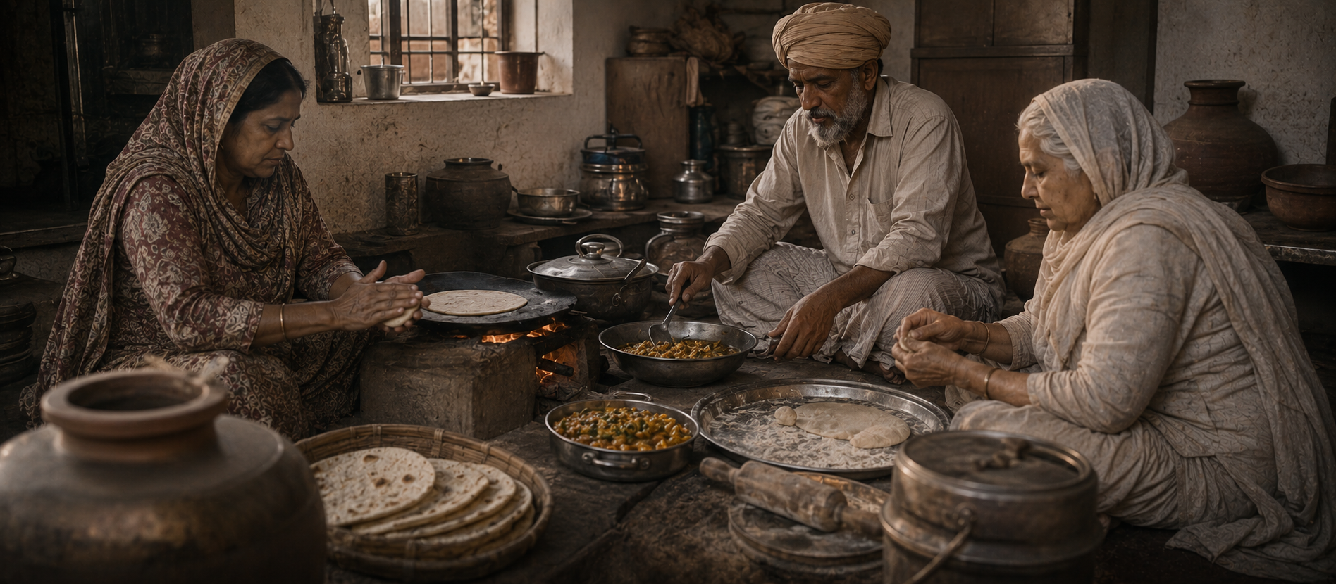 Partition refugee family kitchen cooking memory