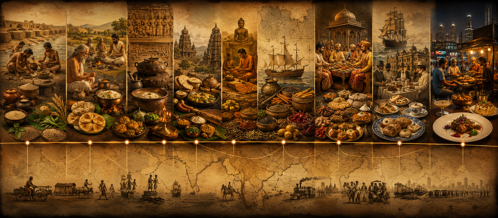 Modern Indian food evolution timeline 1947 to present