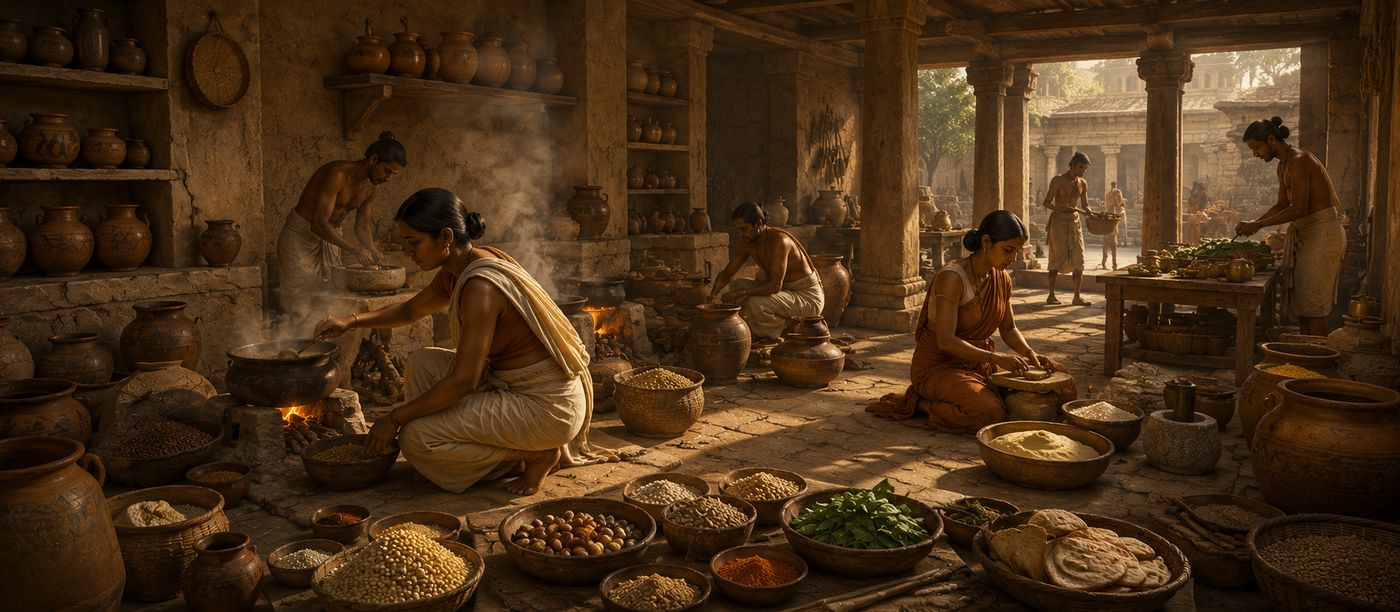 Mauryan period urban kitchen reconstruction