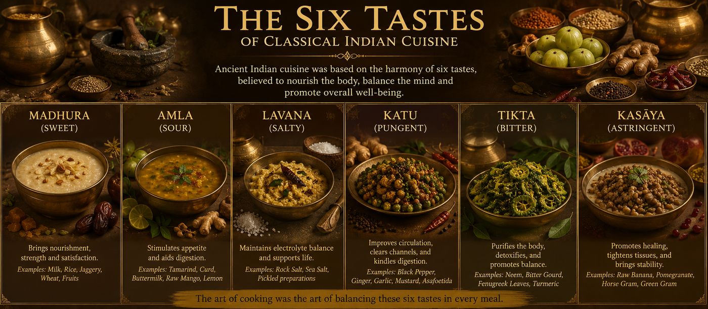 The six tastes of classical Indian cuisine
