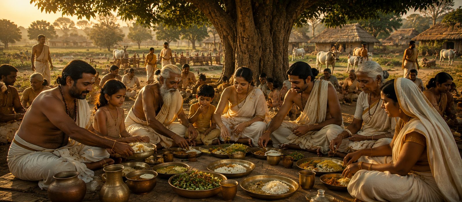 Ancient Indian vegetarian meal traditions