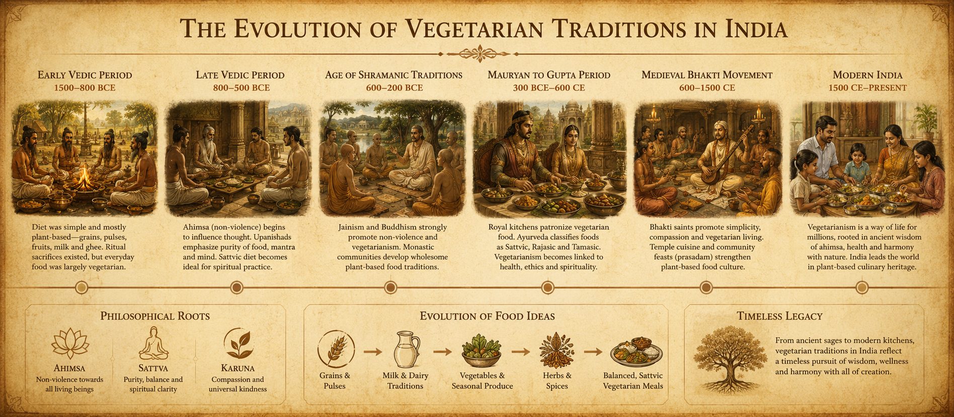 Timeline of vegetarian traditions in India from 600 BCE to present