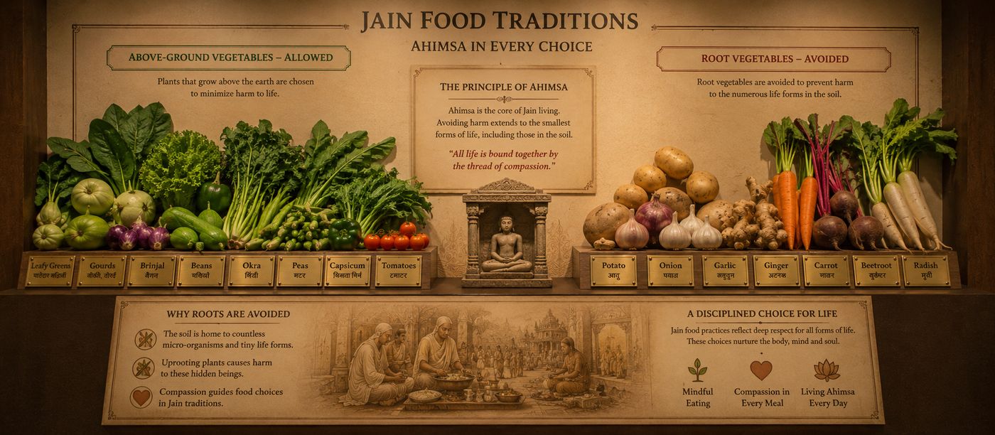 Root vegetables excluded from Jain cooking