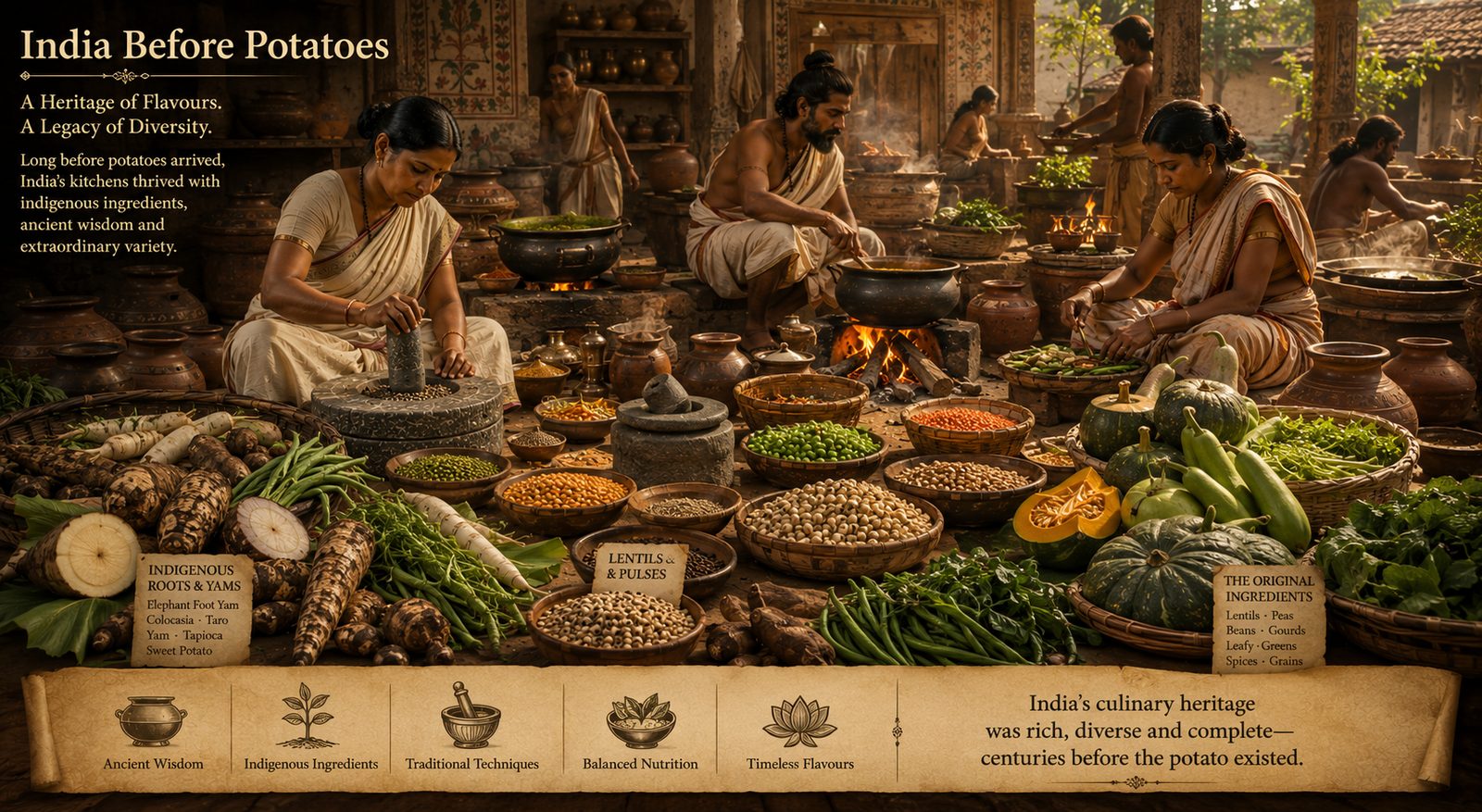 India Before Potatoes — ancient Indian vegetable market