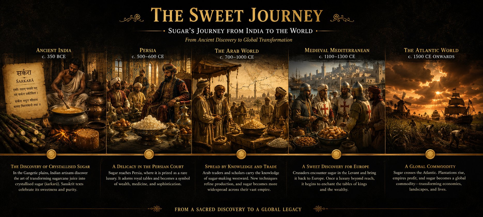 Timeline of sugar from ancient India to global commodity