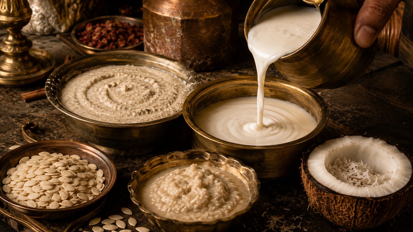 India Before Cashews — coconut, melon seeds, poppy seeds, the ancient richness tradition